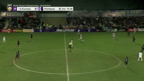 Furman scores incredible long-distance goal in NCAA men's soccer quarterfinal win