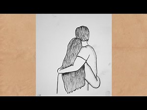 "How to Draw a Couple Hugging | Easy and beautiful pencil sketch tutorial"