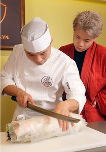 Giant Spring Roll ASMR Knife Sharpening | Hoshi Phan