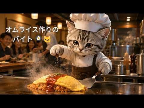 [Documentary] A Day in the Life of a Cat Chef Trying to Make Omurice🐱🍳🔥
