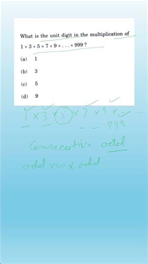UPSC CSAT 2025: Unit Digit of Product of Odd Numbers Solution !