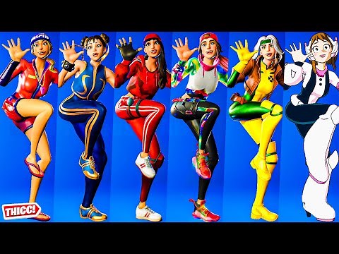 Fortnite Zany Emote Showcase With All Thicc Girl Skins 🍑😍 Updated Jiggle Physics 🔥 Who Won ? RTX ON