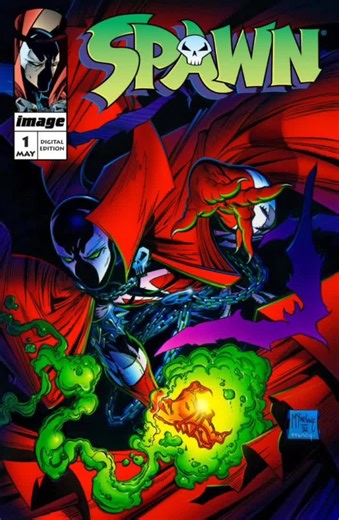 Spawn #1 Comic (1992). This is an awesome comic book series. Todd McFarlane's author and illustrator of Spawn #1, which debuted the Image Comics series in May 1992, tells the story of a dead government agent who strikes a deal with a demon to return to his wife, only to return as a hellspawn.