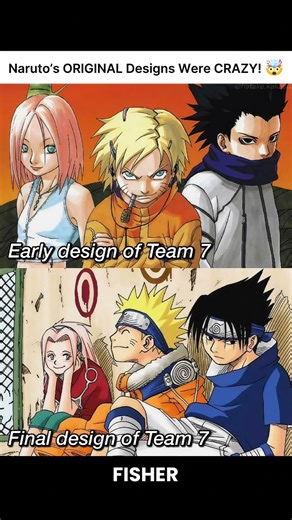 Early Concepts vs. Final! 🦊 #Naruto #anime