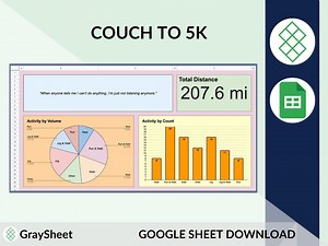 Couch to 5K Training Plan | 5K Training Template | 5K Template Spreadsheet | 5K Beginner - Etsy