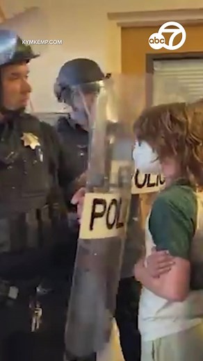 Cal Poly Humboldt says its campus will be closed through Wednesday after pro-Palestinian protesters occupied a building Monday night. Video of the incident shows students and law enforcement, who appear to be wearing riot gear, clashing. https://abc7ne.ws/4d4SYnz | ABC7 News