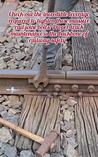 Heavy Duty Railway Maintenance: Tightening Rail Joint Bolts 🛠️🛤️