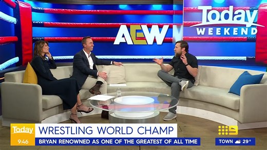 98K views · 1.8K reactions | He's considered one of the greatest wrestlers of all-time, known for his grizzly look, millions of adoring fans and intense passion. Now, Bryan Danielson is bringing the choas Down Under ahead of Sydney's 'All Elite Wrestling' debut next year. #9Today | WATCH LIVE 7am | TODAY | Facebook