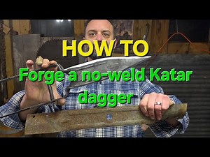 Instruction: Forge a Katar dagger from a lawnmower blade #knifemaking #blacksmith