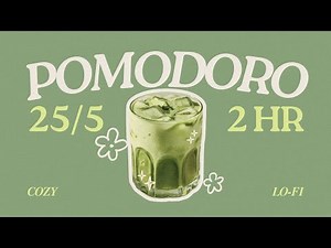 𝓘𝓬𝓮𝓭 𝓜𝓪𝓽𝓬𝓱𝓪 💚 rainy focus session | 25/5 pomodoro timer | cozy lofi deep work music
