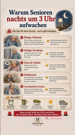 Warum Senioren nachts um 3 Uhr aufwachen 😴⏰ Die wahren Gründe!