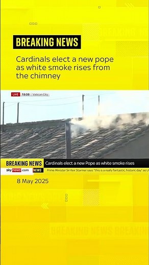 Moment white smoke emerges from chimney