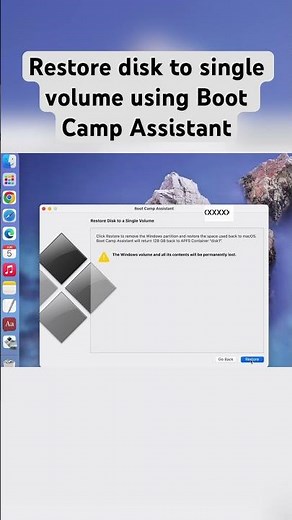 Restore Disk To Single Volume Using Boot Camp Assistant #bootcampassistant #macbook #macos