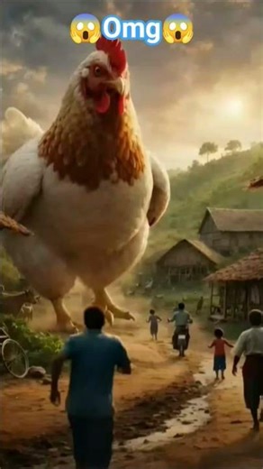 A big hen enters the village | True story of the hen and the pigeon 😭 #ai #shortsfeed #hen #pigeon
