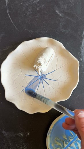 The #satisfying #pottery art of how I press a leaf in clay to create a ceramic jewelry holder