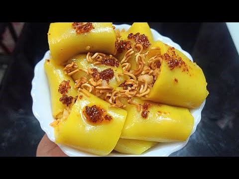 Tibetan Street Food Yellow Laphing Recipe | Wheat Flour Spicy Laphing | How To Make Laphing #cooking