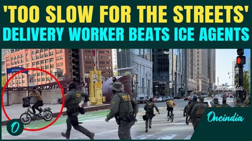 VIDEO: ICE Agents FAIL To Catch Chicago Delivery Worker | Viral Clip Shows Him ESCAPING On Bicycle