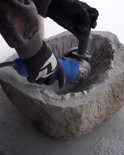 4M views · 13K reactions | Carving A Stone Sink From A Round Rock DIY | DIY & Crafts | Facebook