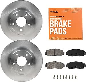 Max Advanced Brakes Rear Brake Kit Compatible With 2015 2016 2017 2018 2019 Cadillac CTS Exc V Replacement Premium OE Disc Brake Rotors and Ceramic Brake Pads