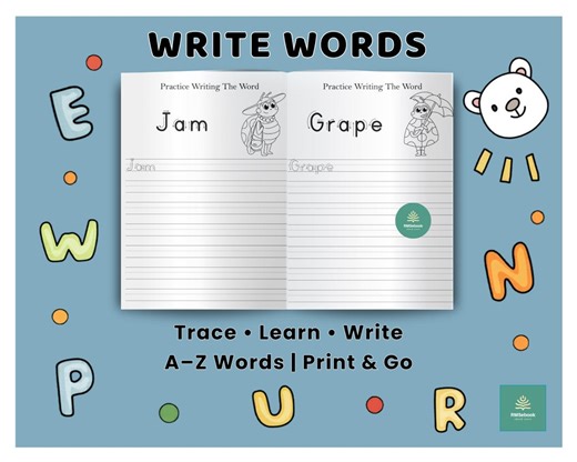 Word Tracing Worksheets for Kids | A–Z Writing Practice Ladybug Theme | Preschool Printable PDF - Etsy