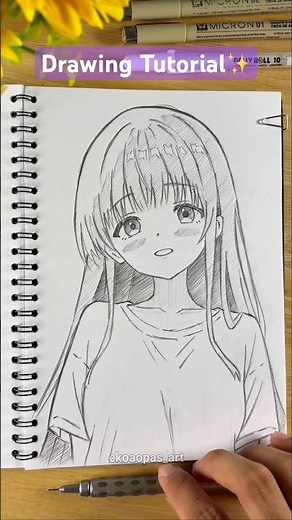 How to draw anime girl easy #drawing #art #howtodraw #animeart
