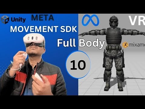 Unity VR: Full Body Tracking with Meta Movement SDK on Mixamo Character (10) | Metaverse Tutorial