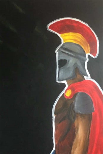 1metre par 80 cm peinture d’un gladiateur #art #dessin #painting #romanempire #gladiator