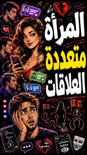 السر النفسي الغامض للمرأة متعددة العلاقات ‼️
