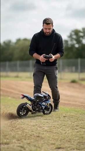 🔥 Ultimate RC Motorcycle Thrill!This beast is ripping up the field like a real superbike!