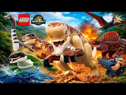 CRIEI TODOS os DINOSSAUROS do Jurassic World Rebirth no LEGO