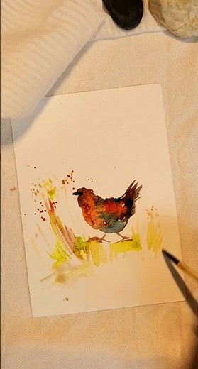 A quick Chicken | Watercolor quick painting | Watercolor tutorial