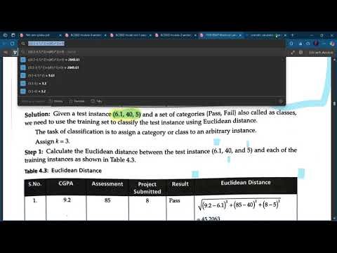 KNN algorithm using the given dataset to classify the test set data (6.1, 40, 5) | Machine Learning