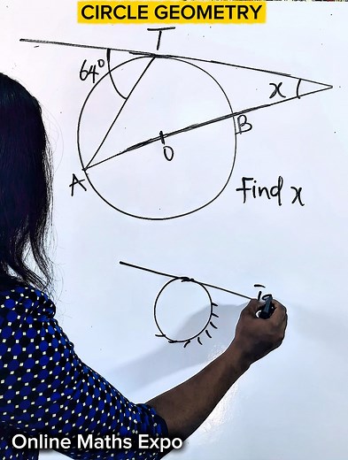 Circle Geometry | A beautiful Circle problem #maths #mathviral #viralmaths #onlinemaths #viralfypシforyoupage #geometry #mathreels | Online Maths Expo