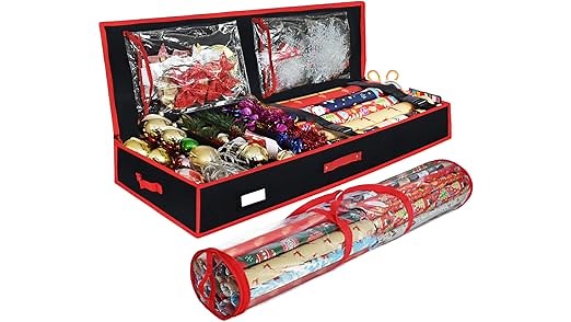 Christmas Wrapping Paper Storage Containers