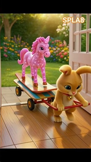 Cute Rabbit Brings a Soccer Ball Home and Starts a Mini Match with Mom & the Girl! #SPLA9