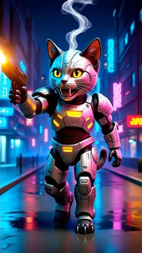 ROBOCAT #cat #robot #cyberpunk #shorts #funny #comedy #funnyanimals