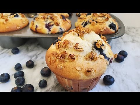 JUMBO BLUEBERRY MUFFINS | Super Easy Moist & Fluffy Recipe