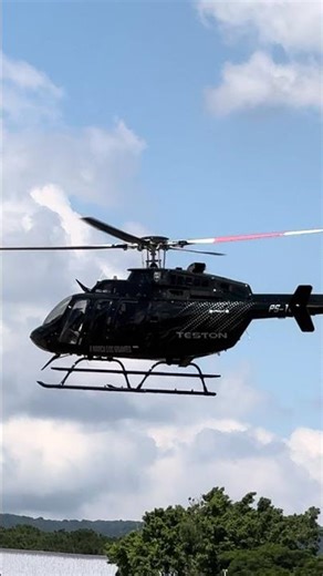 Helicóptero Bell 407GXi PS-TES decolando no Aeroporto Executivo de Jundiaí 🚁