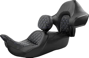 One-Piece Driver Passenger Backrest Seat King Wrap Around Backrest Fit For Harley Touring Model Road King Street Road Glide 2014-2023