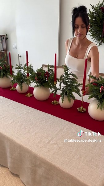 Set the table with me ✨🌲❤️ Links to what I used: https://liketk.it/5FRU7 #christmas #christmastablescape #candycanedecor #tablescape #setthetable