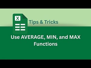 How to Use AVERAGE, MIN, and MAX Functions in Excel | Excel Tips & Tricks