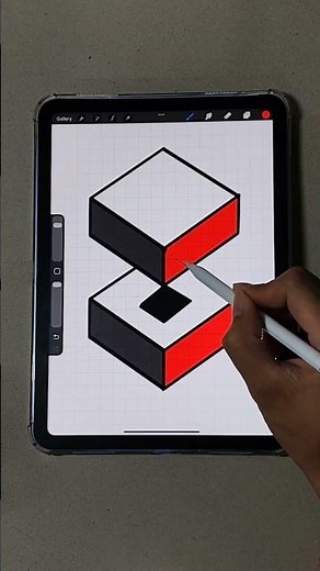 How to draw 3D artwork on procreate #art #digitalart #procreate #drawing #shorts #real
