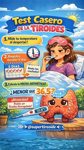 Dr. Phelipe Halfeld 🇪🇦 on Instagram: "🌡️ Esta sencilla prueba puede decirte mucho sobre tu tiroides. Todo lo que necesitas es: ✔️ un termómetro ✔️ 5 días de atención 👉 Al despertarte, mide tu temperatura. 👉 Anótala durante 5 días seguidos. 📊 Cómo calcular la media (muy fácil): Suma todas las temperaturas y divídelas entre 5. Ejemplo: 36,2 + 36,4 + 36,3 + 36,1 + 36,2 ÷ 5 = 36,2 °C ⚠️ Si el promedio es inferior a 36,5 °C, puede ser un signo de metabolismo lento y merece ser investigado. 📌 E