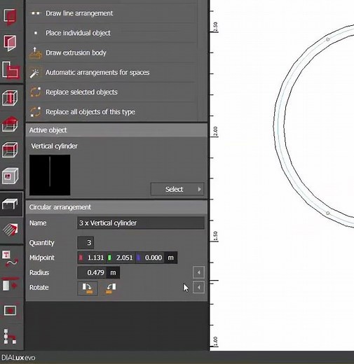 #shorts Simple steps to make circular Chandelier in Dialux Evo