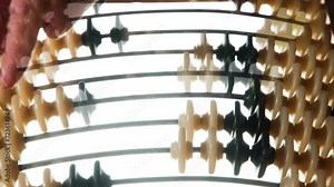 Accountant at Work. Timelapse. Close-up counting on a light-colored background. Fingers are counting quickly creating a feeling of speed and high load