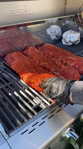 Smoked pork ribs on the gas grill #longformvideos