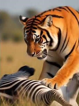 tiger catch zebra #zebra #tiger