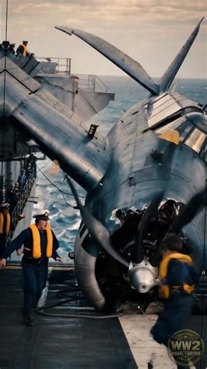 Terrifying TBF Avenger Crash Landing on a Carrier #wwiifootage