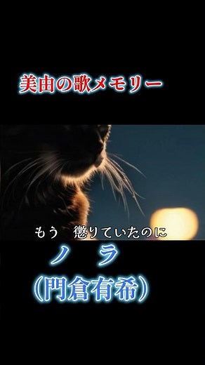【ノラ/門倉有希】歌わせて頂きました♪ 上記の▷【ノラ】をポチッとしますとフルバージョンをご視聴頂けます(^-^) 歌／美由