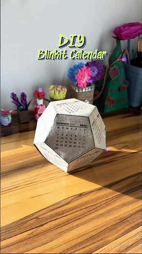 DIY Blinkit Bag Calendar | Waste to Desk Decor ♻️ #shorts ‪@letsblinkit‬